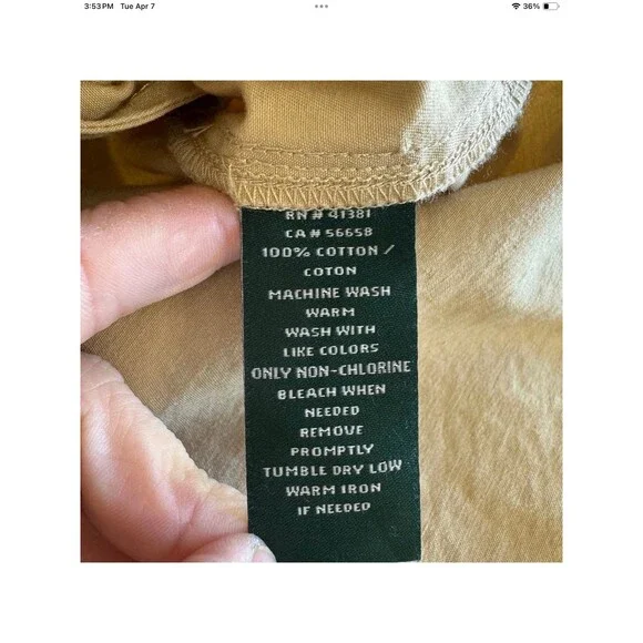 Ralph Lauren Shirt Dress Small Belted Button Front Khaki Tan Cotton Safari EUC - Picture 4 of 8